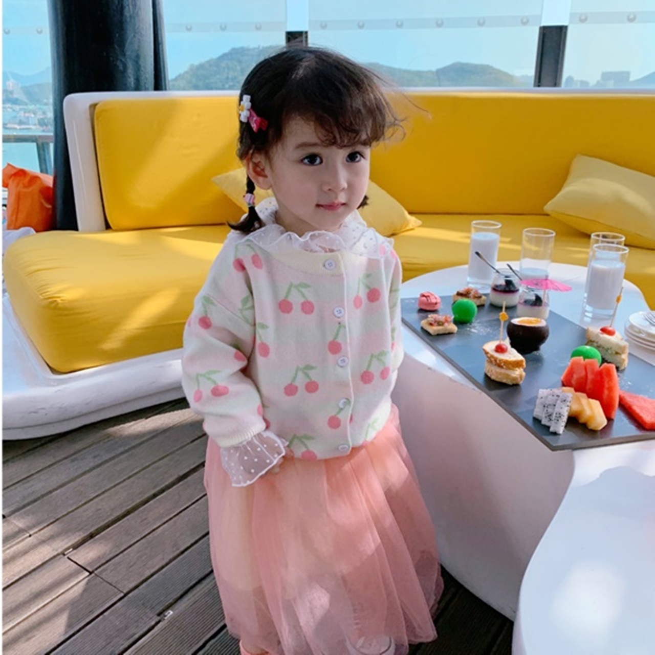 キッズ ママ セーター 親子コーデ 80 140cm カーディガン さくらんぼ 春 女の子 海外子供服専門通販サイト リーファ