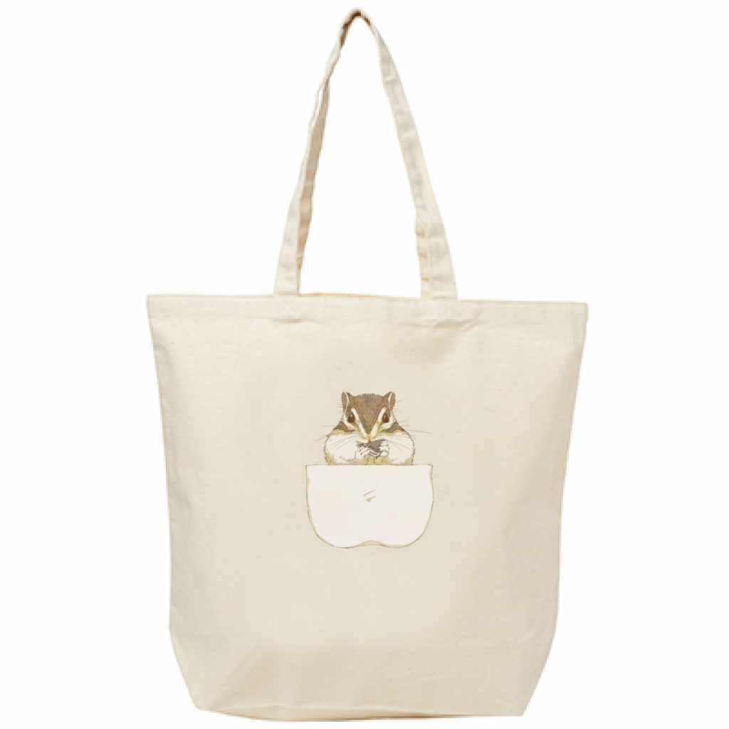 トートバッグ Lサイズ シマリスイラスト Tb Il 001 L 5 Lines Shop シマリス好きのためのシマリストア