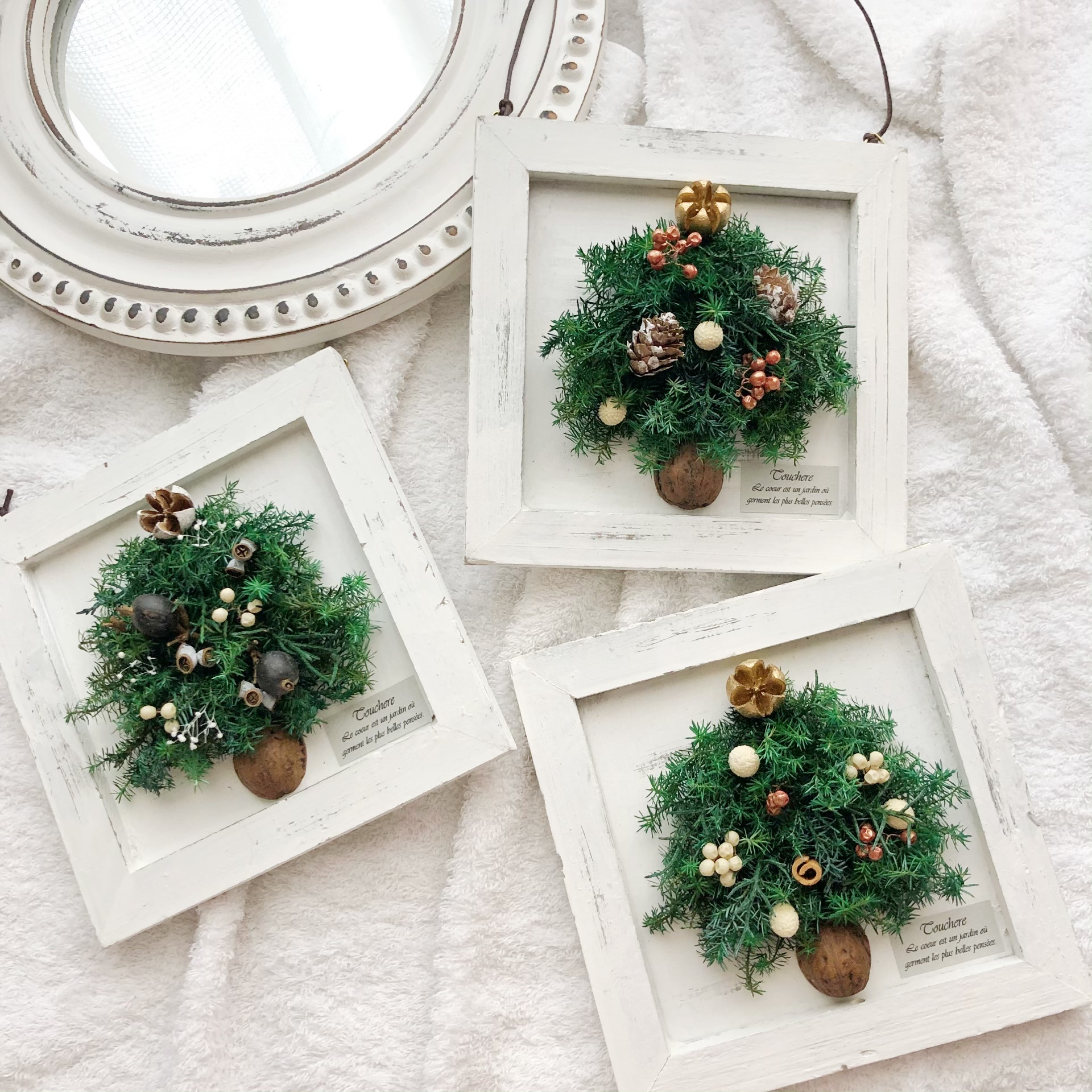 デザインおまかせクリスマスドライフラワー ボードアレンジメント クリスマス おまかせクリスマスモチーフ Touchere トゥシェール