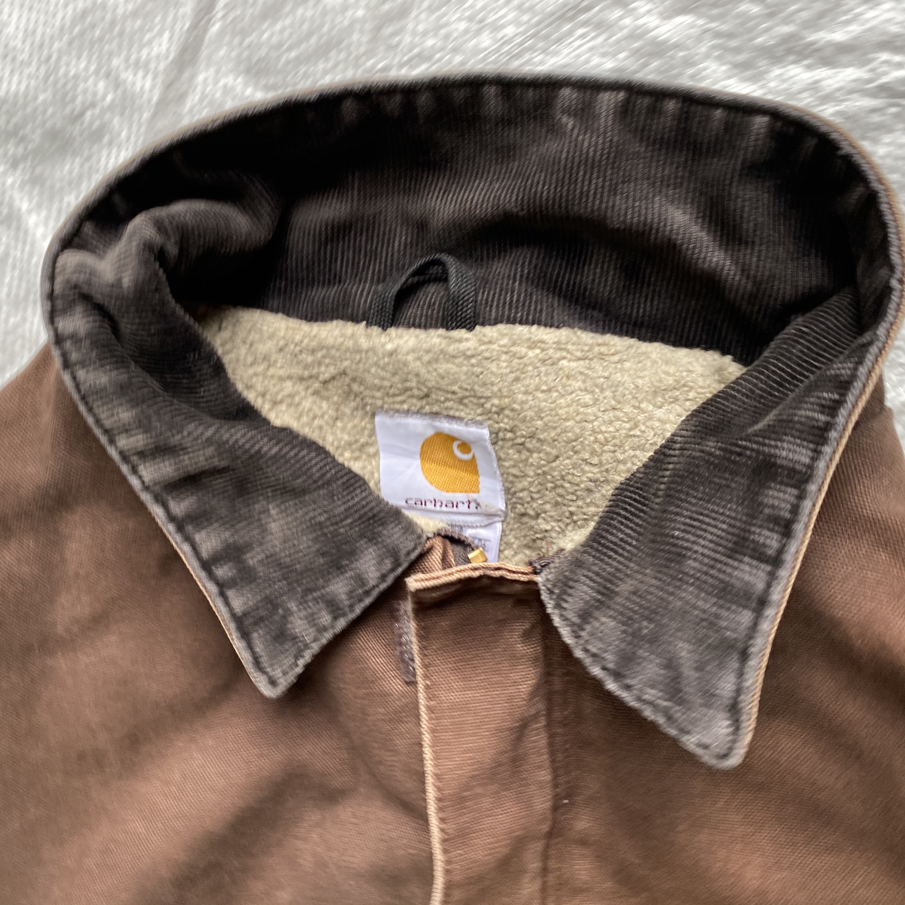 再再販 アメリカ発 Carhartt ボア襟ワーカージャケット Brown 売り尽くし価格 Www Premiervbleague Com