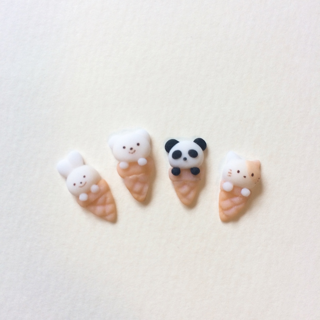 食べ物シリーズ 選べる動物アイス 3dネイルパーツ 3 Neph Nail １級ネイリストによる３dネイルパーツ ネイルチップ販売