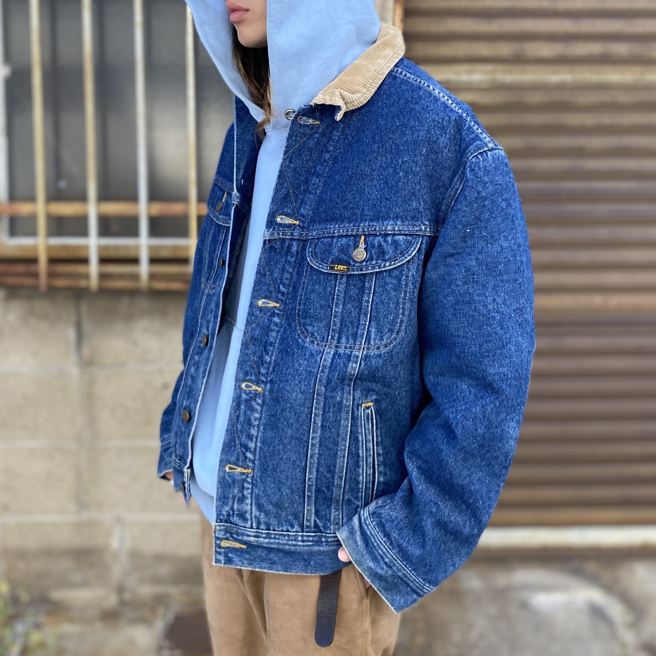 70 80年代 ビンテージ Lee リー 101 Lj Storm Rider ストームライダー ブランケットライナー デニムジャケット 70s 80s ヴィンテージ メンズl 古着 デニムジャケット Cave 古着屋 公式 古着通販サイト