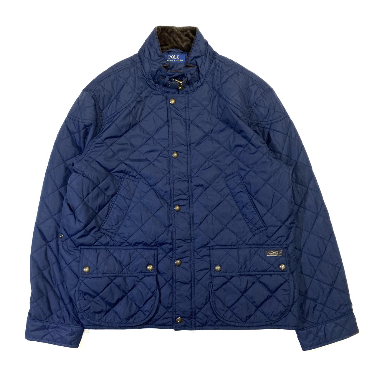 Polo Ralph Lauren ポロラルフローレン 中綿入り キルティングジャケット ナイロンジャケット メンズl ネイビー 紺 古着 ブルゾン ジャケット Cave 古着屋 公式 古着通販サイト