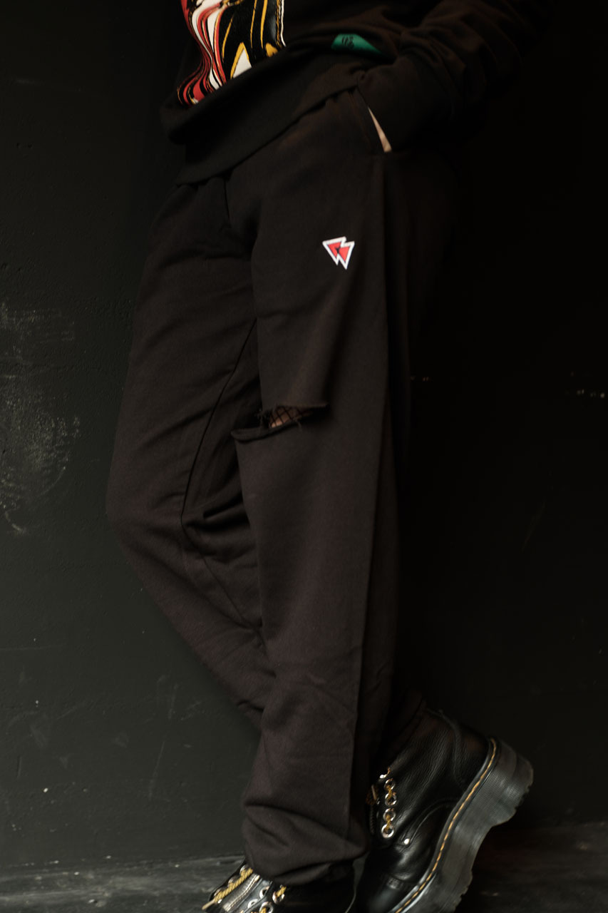 ダメージ加工有 スエット パンツ Kokobakia ブラック メンズ レディース Kokobakia ココバキア