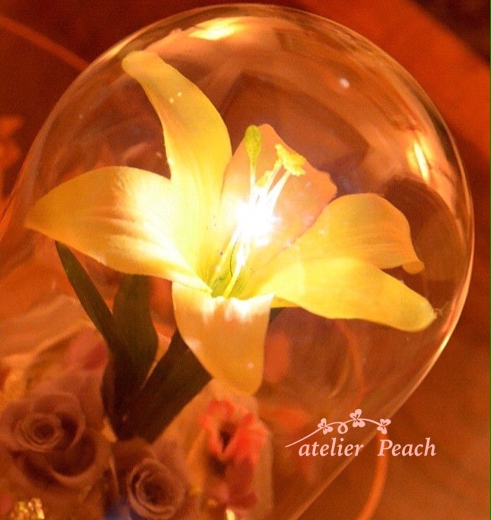 光る黄金の花 ティアラ付き ラプンツェルのお花 アトリエpeach
