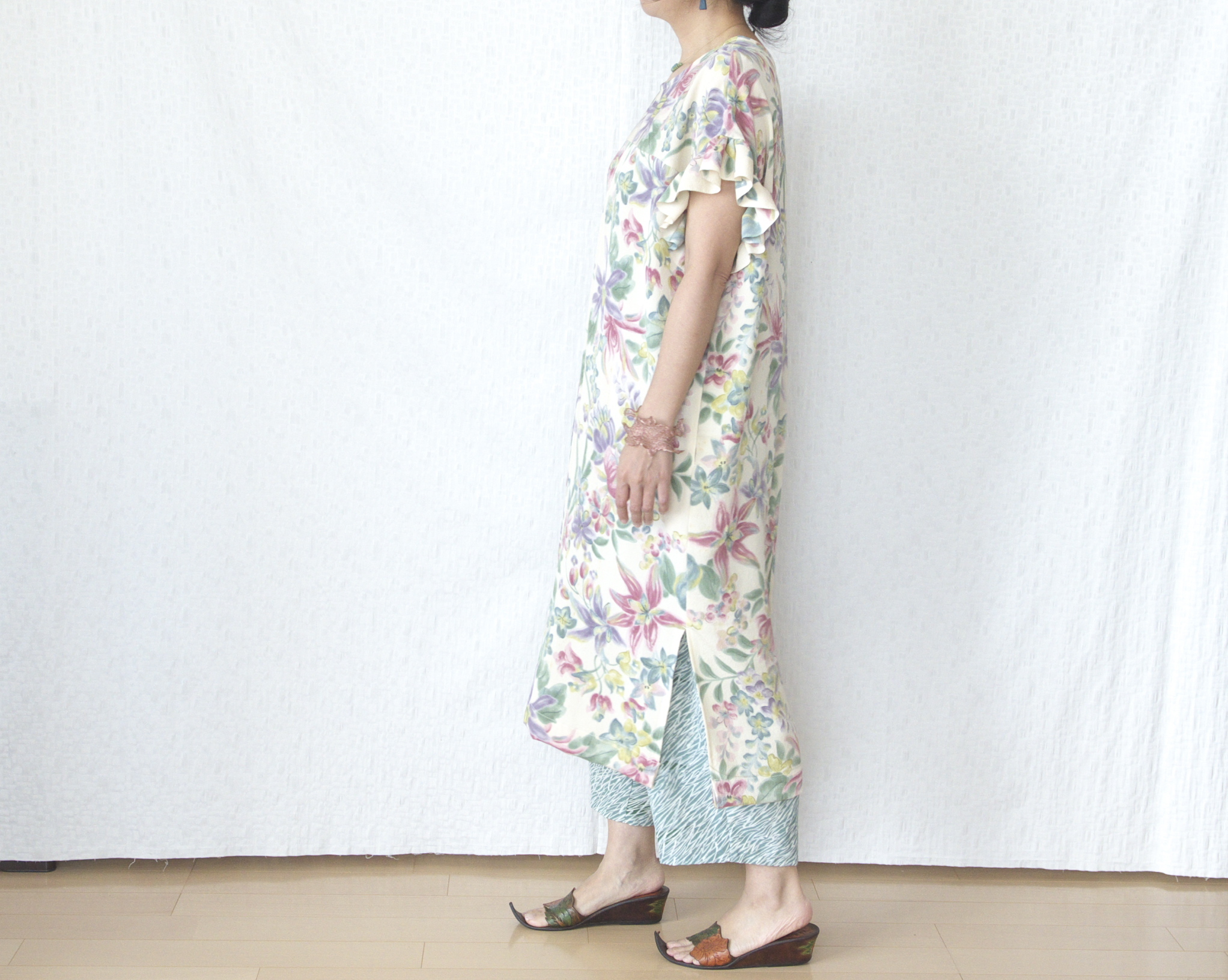 0394 フリルスリーブワンピース Muhandwork