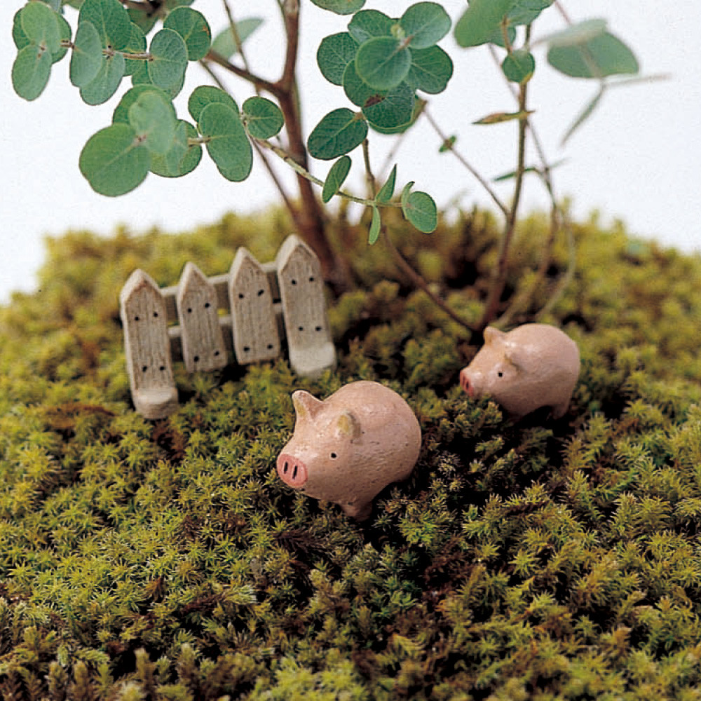 ミニミニアニマルセット ブタ 柵 ミニチュア 動物 ホビー通販 アニホープ