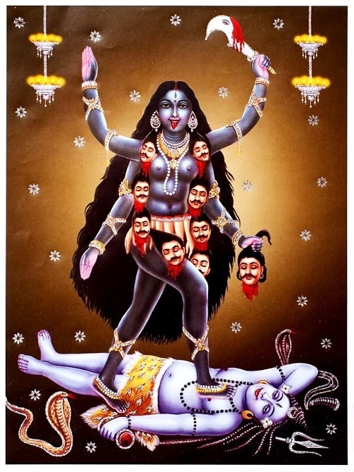 インドの神様 カーリー神のお守りカード 002 India God Kali Small Card Charm インド風水アイテムのｐｒａｎａ