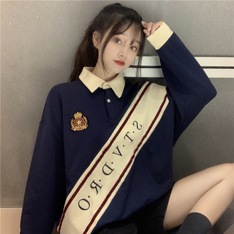 制服風カラーポロシャツ 韓国レディースファッション通販 Krex ケーレックス