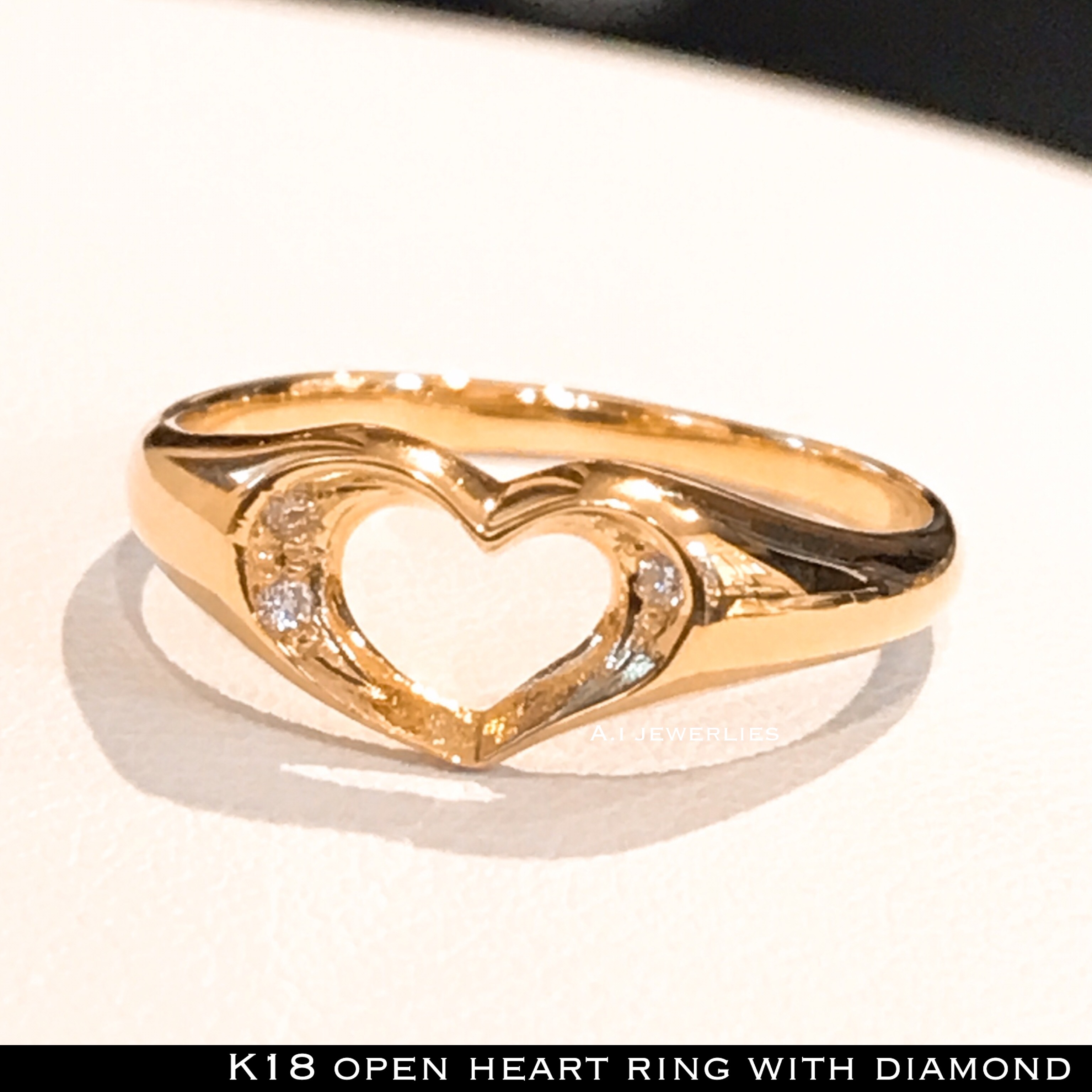 特価商品 k18金 heart リング diamond - リング(指輪)