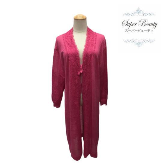 スーパービューティ Super Beauty 麻素材ロングカーディガン ピンク Ll 44 新品 大人かわいい服 Gold Smith