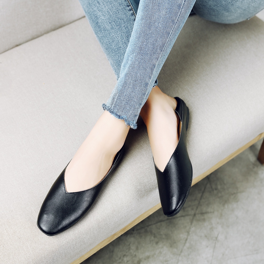 送料無料 レザー フラット パンプス Sh14 L Clothes 毎日が楽しくなる Fashion Brand