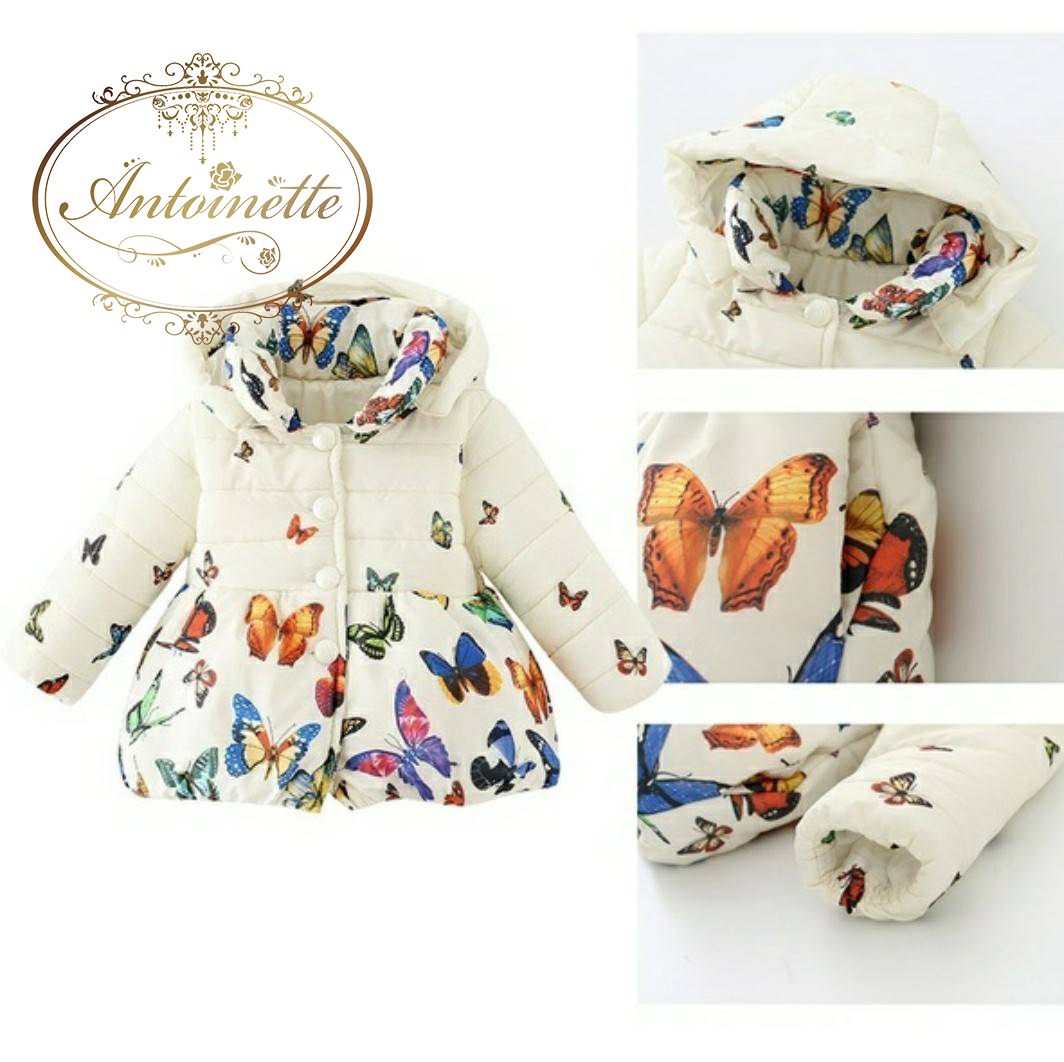 赤ちゃん ベビー服 秋服 春服 ジャンパー バタフライ柄 ちょうちょ ちょうちょ柄 ジャンパーコート Antoinette