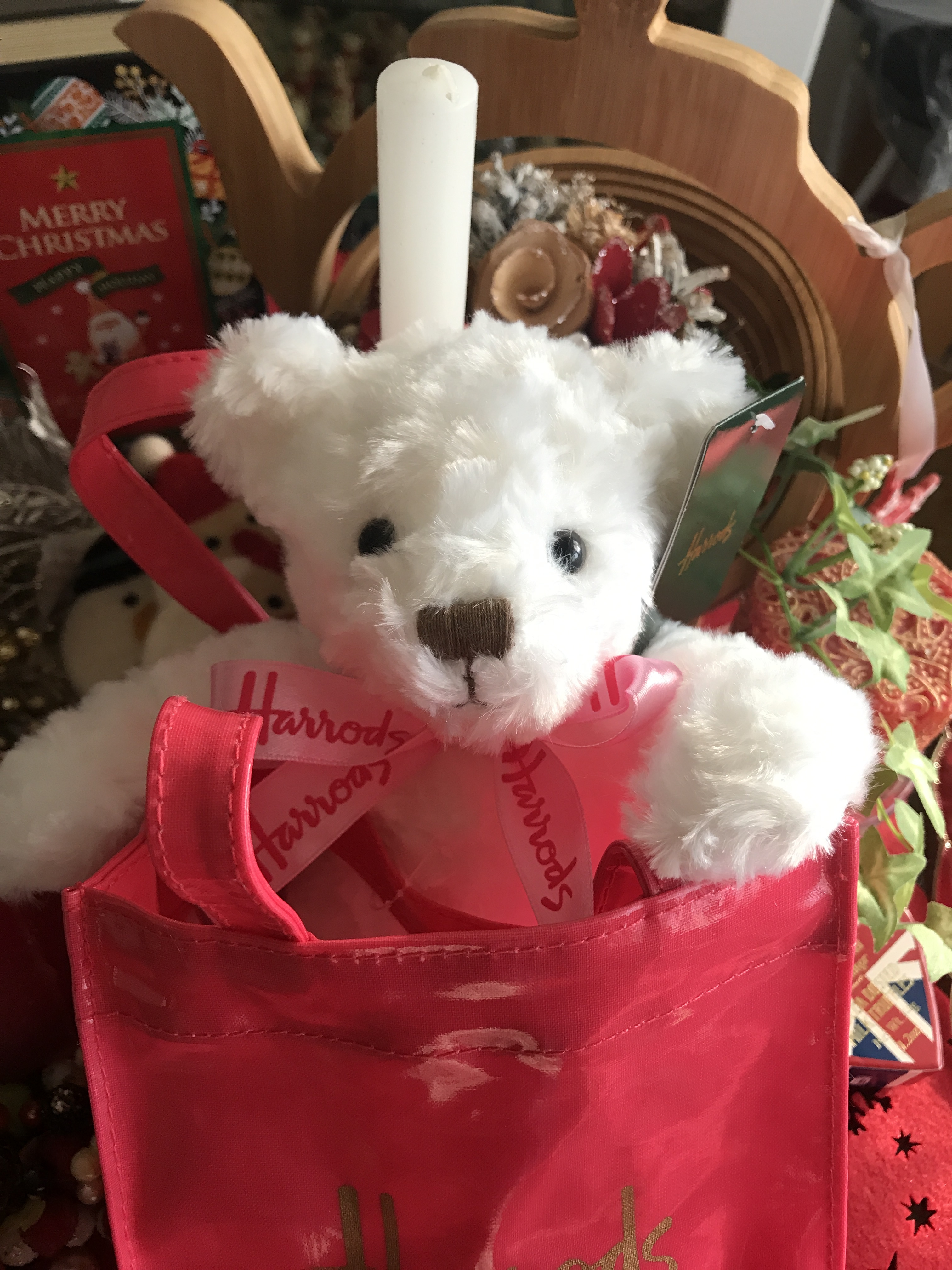 ハロッズ ピンクベアー バッグ付き イギリス Uk Merry Unbirthday