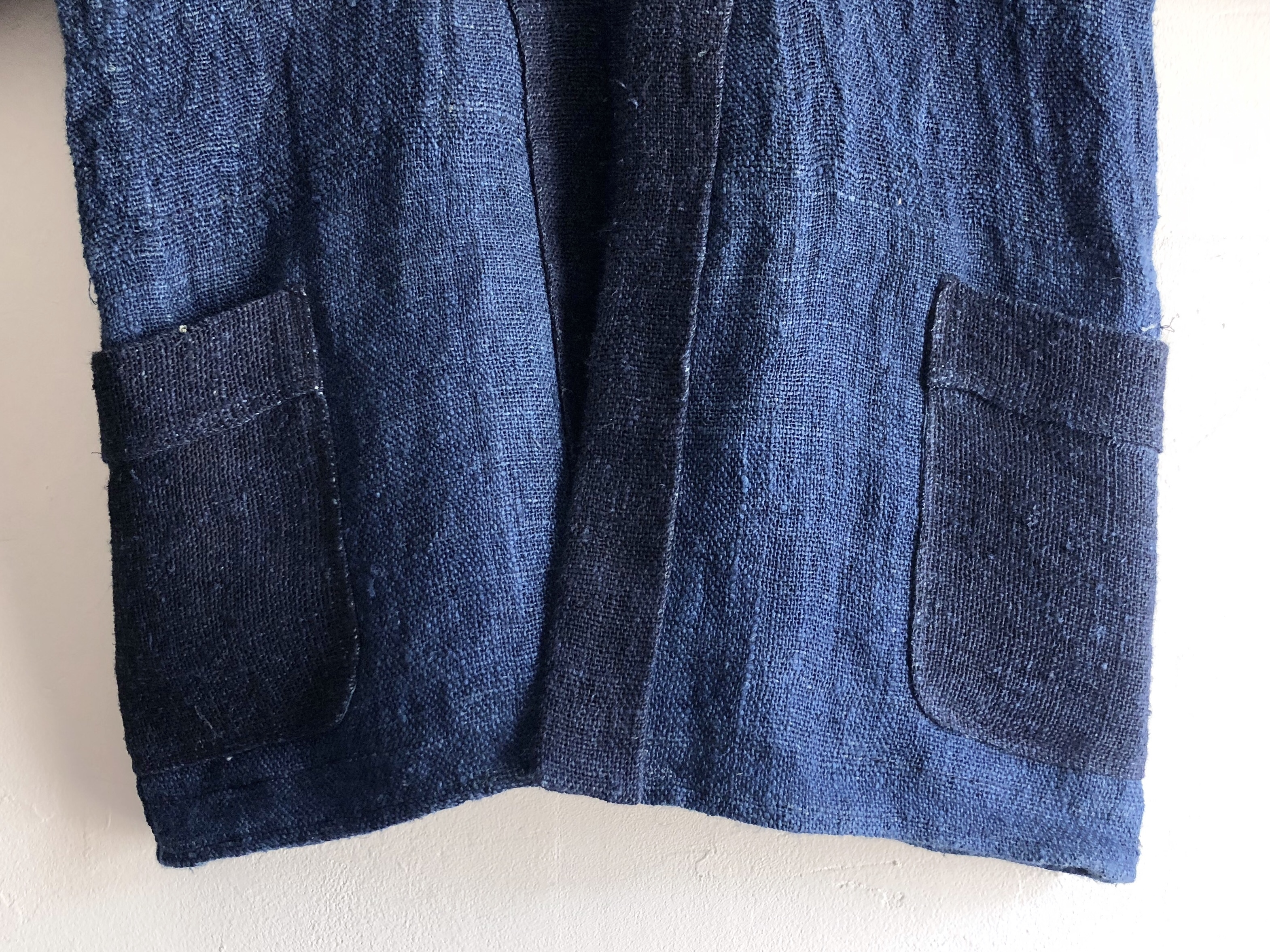 ＜30＞裂き織り　古布藍染木綿　手織り　手作り材料に