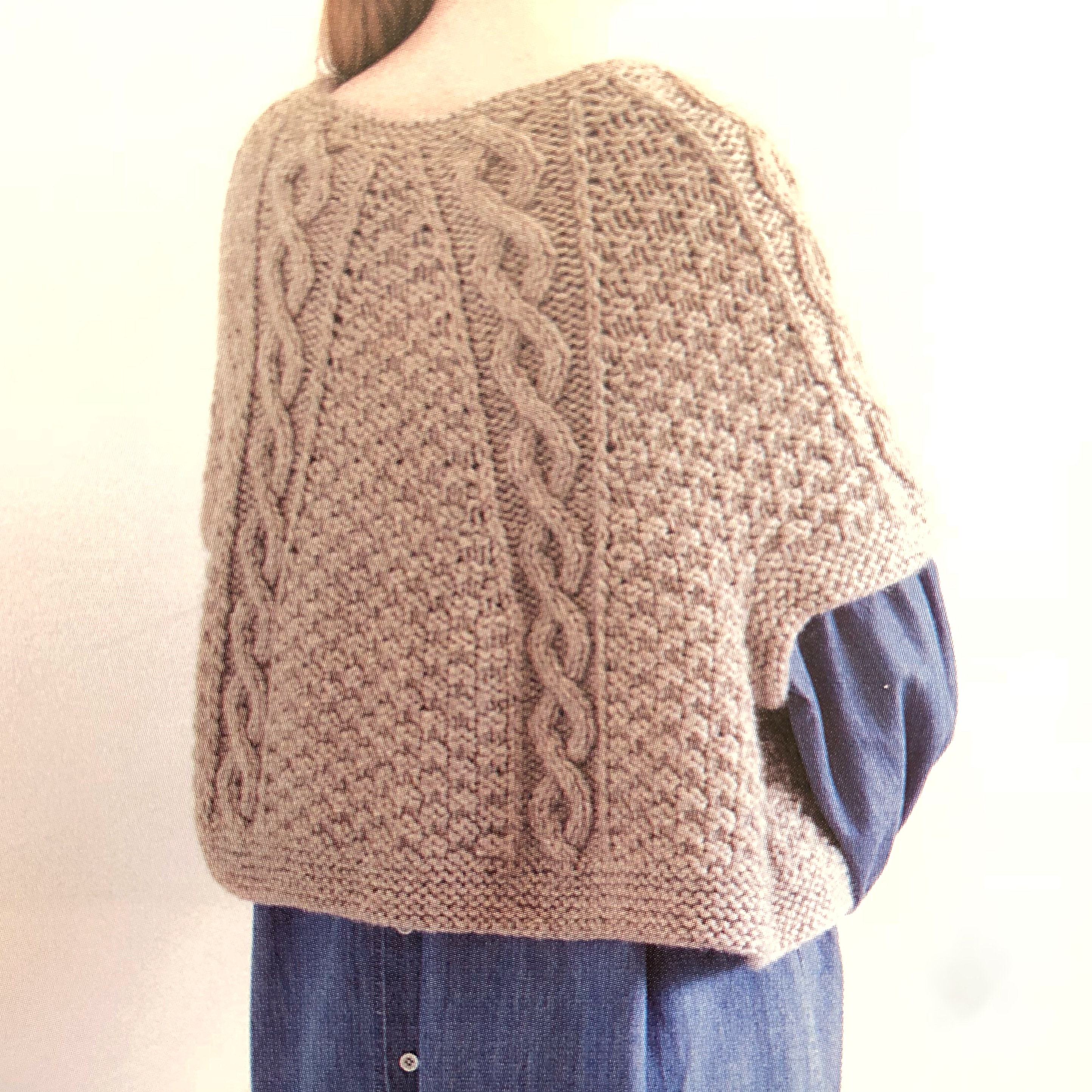 ダウンロード編み図 ポンチョ風ボレロ Natural Knit Ecru