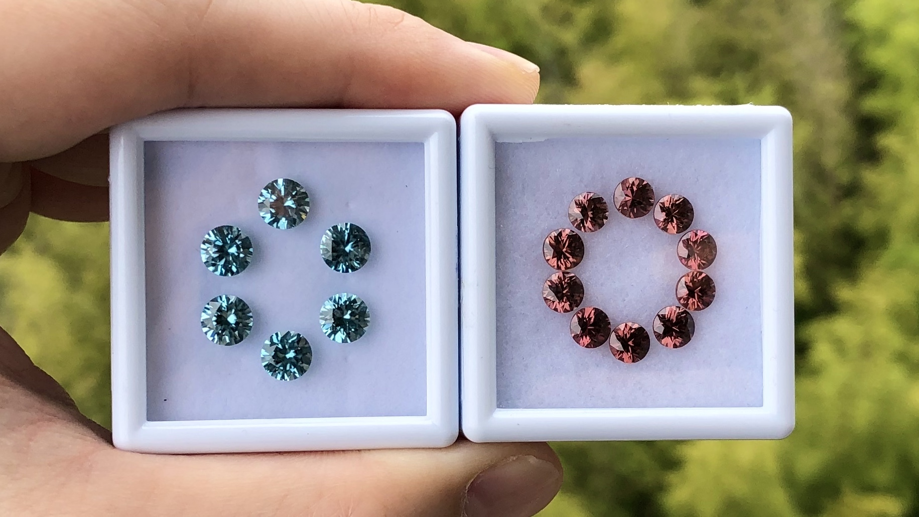 ダイヤモンドカット ブラウニッシュピンクジルコン 5mm 松本こだわり宝石店