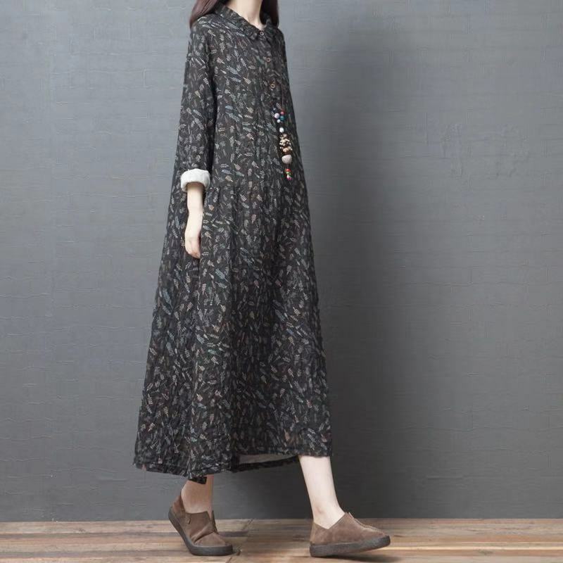 ロング丈ワンピース ロングドレス カジュアルワンピース レディースファション 二次会 女子会 秋物長袖ワンピース 大きいサイズ M L Ll 3l シャツワンピース 可愛い Elegant