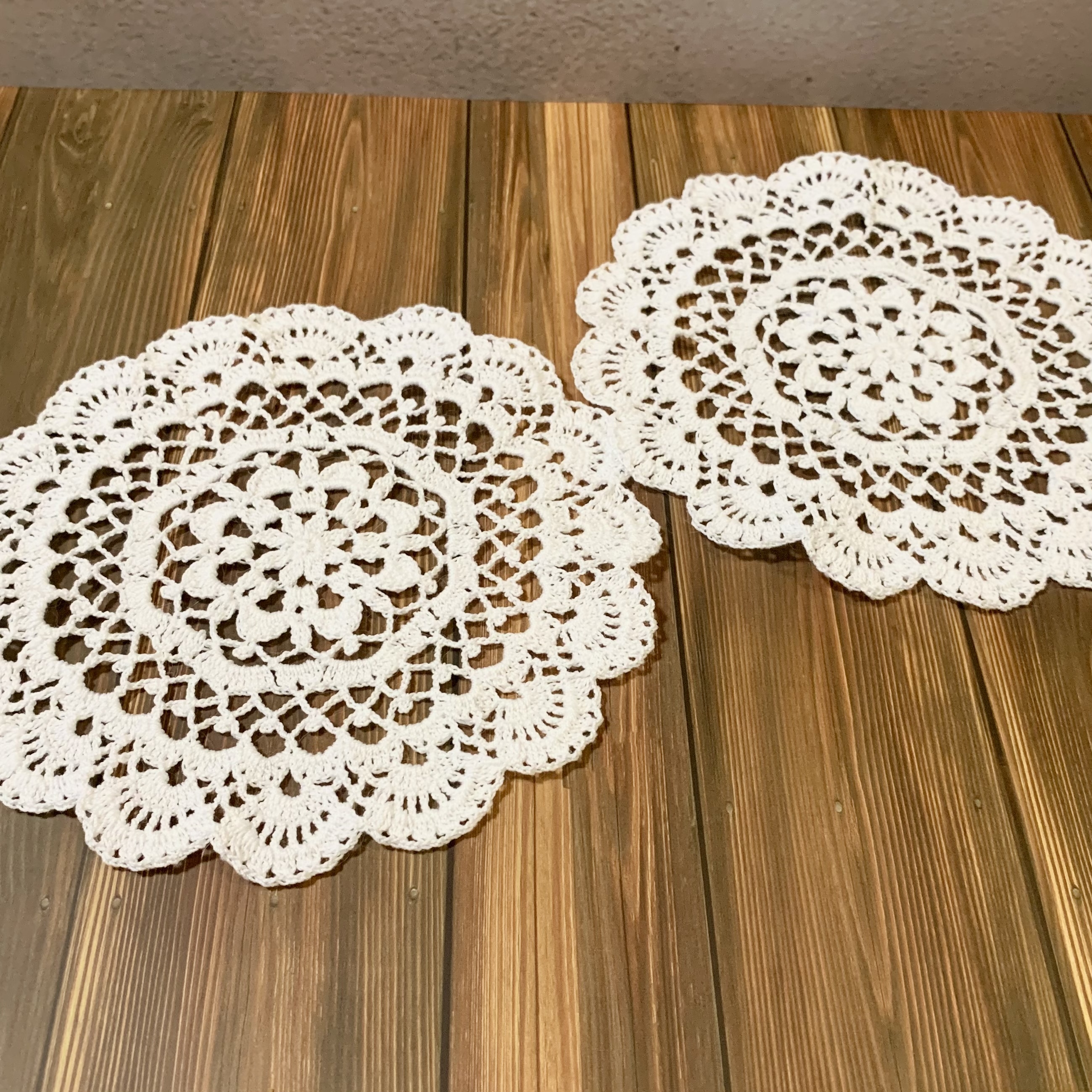 花柄 ドイリー コースター ハンドメイド 2枚set Hahimi Shop