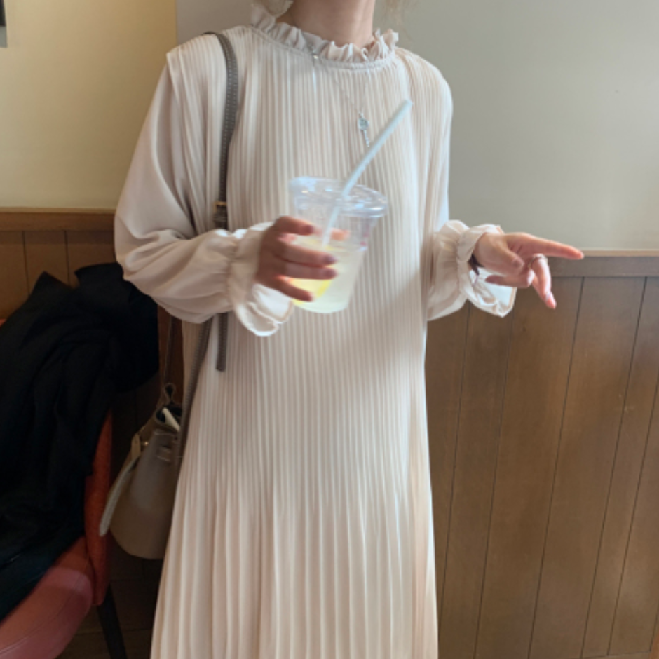 プリーツシフォンワンピース516 Mesty