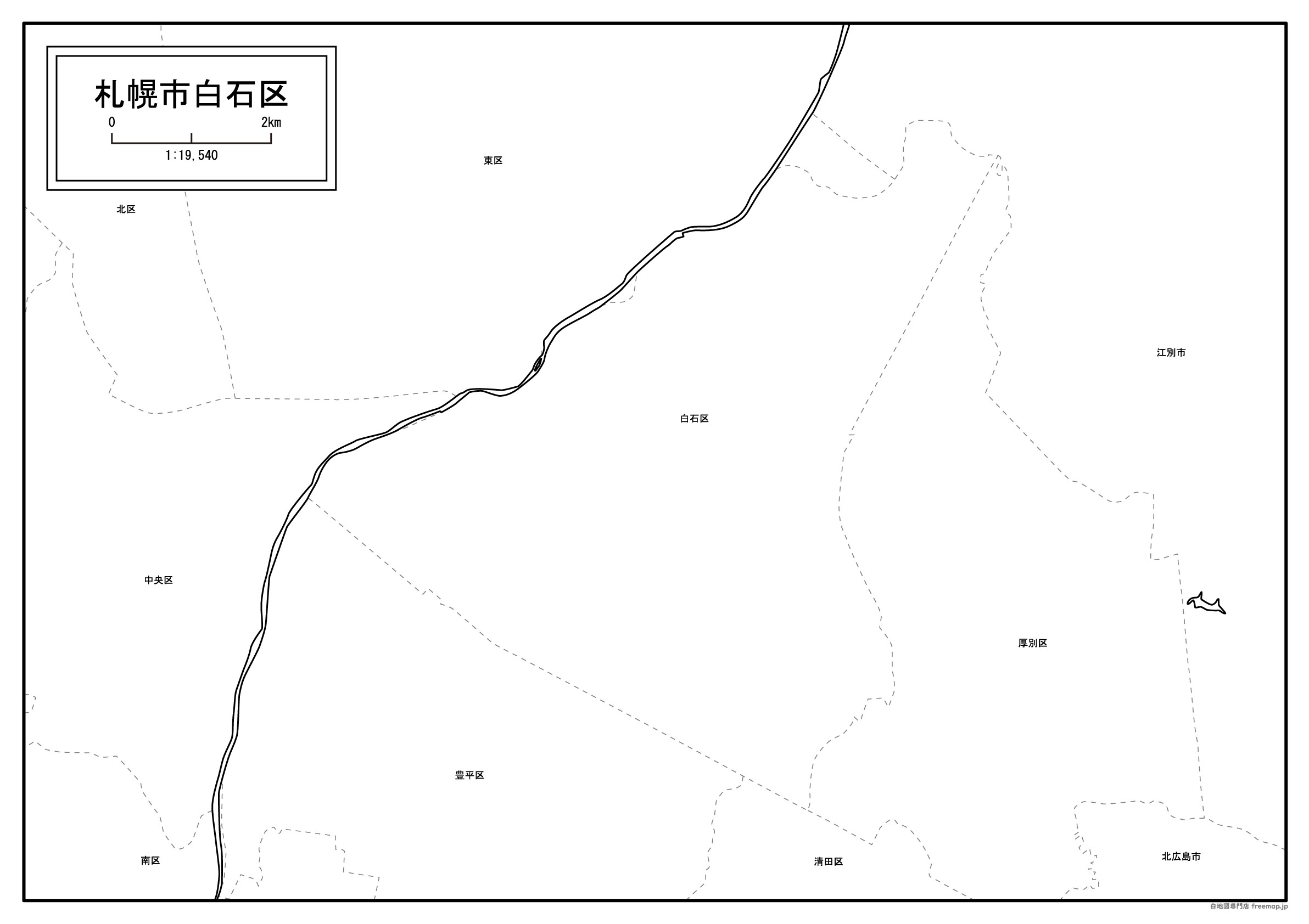 北海道札幌市と10区セット Aiファイル 白地図専門店