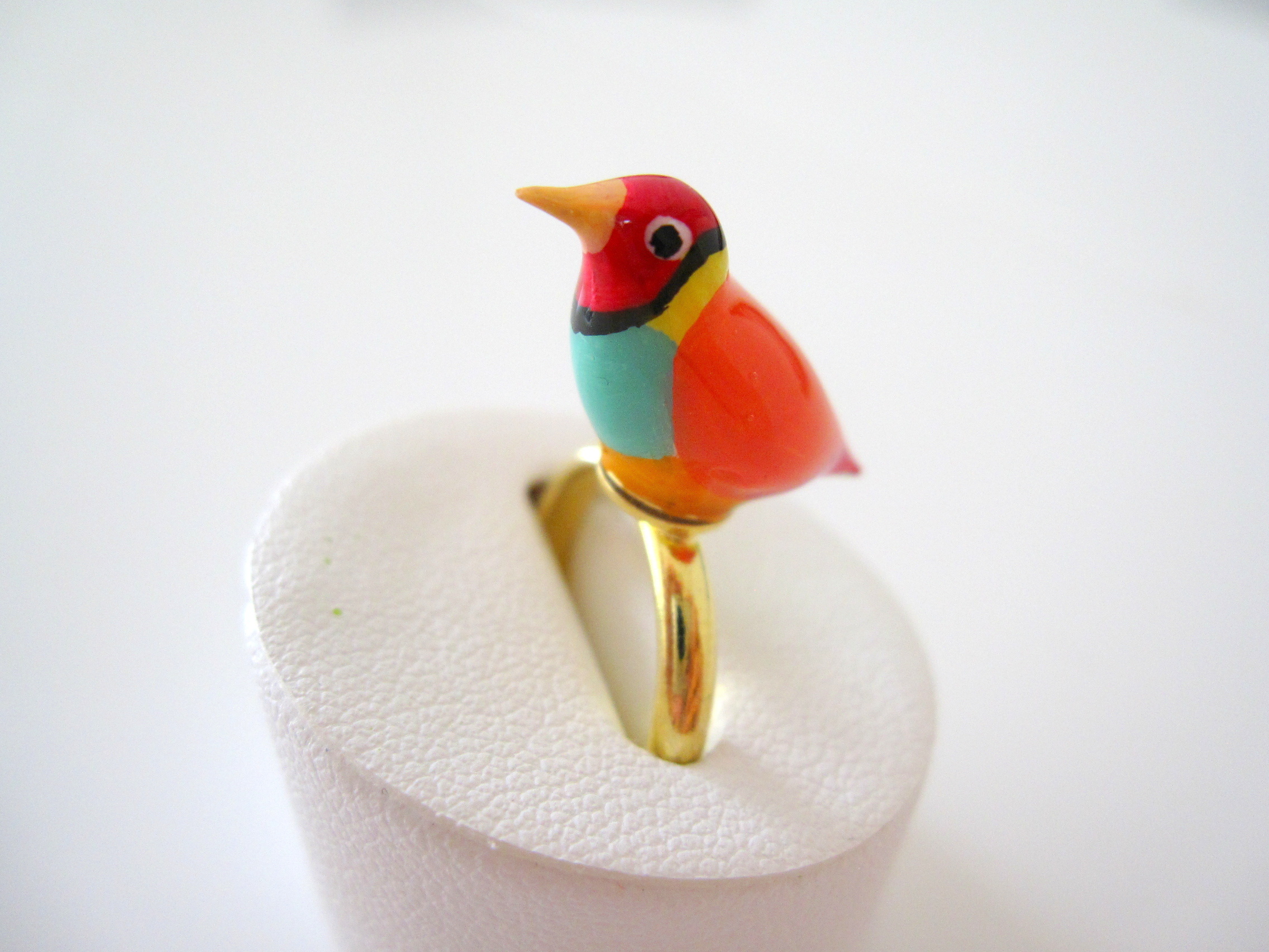 南国の鳥 朱色 の指輪 Toriko