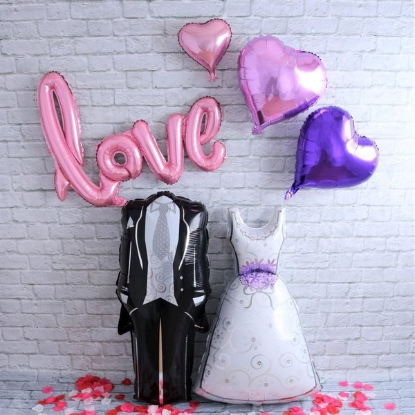 ラブ 文字風船 バルーン Love ピンク 結婚式 ウエディング 筆記体 飾り付け二次会 前撮り 誕生日 パーティ プロポーズ サプライス おしゃれ ぺたんこ配送 Db 073 幸せを運ぶ風船shopフロンティアバルーン