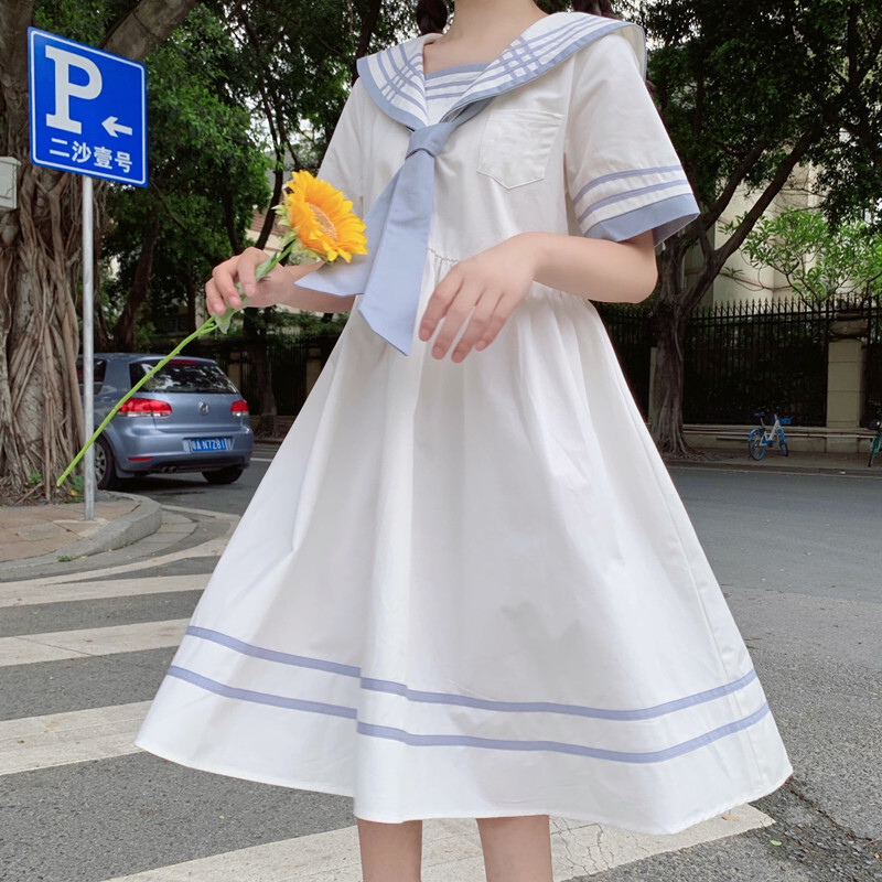 ゆめかわ 半袖or長袖選べる セーラーワンピース Wanpi19 ゆめかわガール