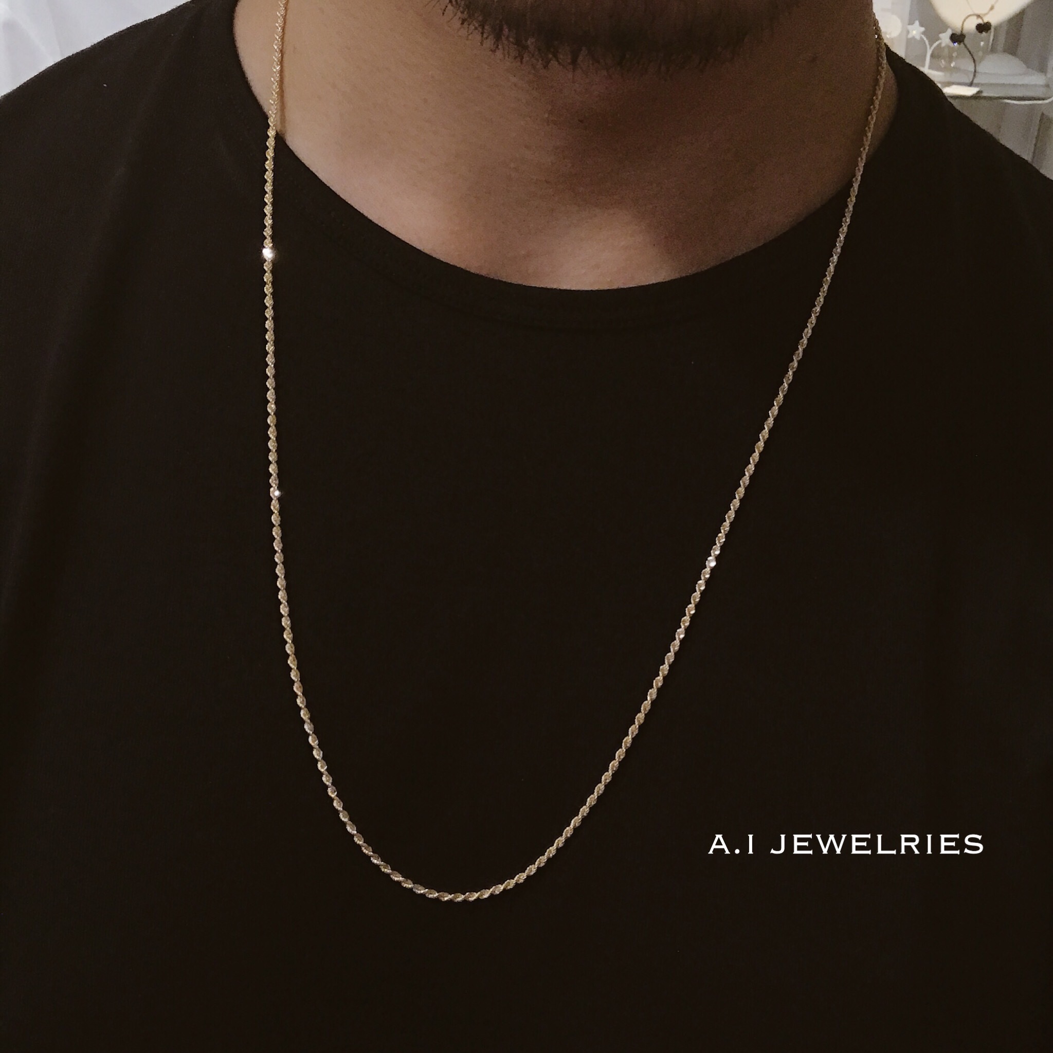 K18 18金 70cm Long ロング 長め ロープ ネックレスチェーン Rope Necklace Chain Mens Ladies 男女兼用 サイズ A I Jewelries エイアイジュエリーズ