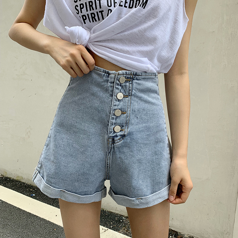夏コーデに 4ボタンハイウエストショートデニム 韓国レディースファッション通販 Krex ケーレックス