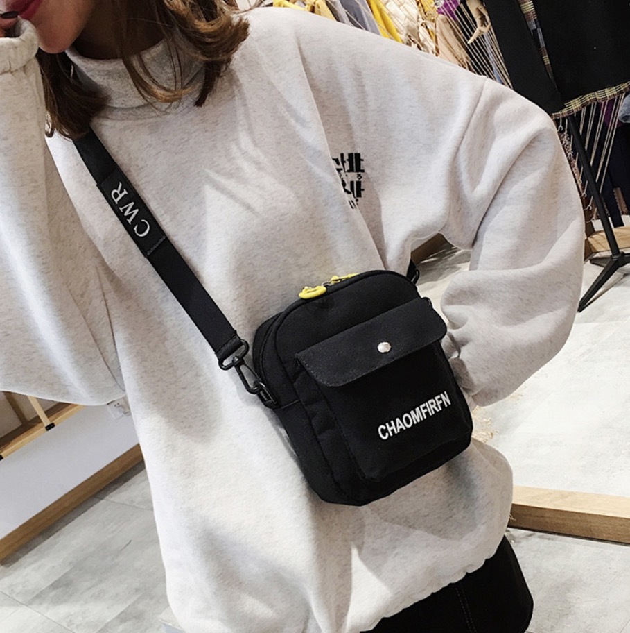 ブラック シンプル ミニ ショルダーバッグ 韓国 多機能 ポケット 斜め掛け セレクトインポートアパレル専門店 Cocomoka ココモカ