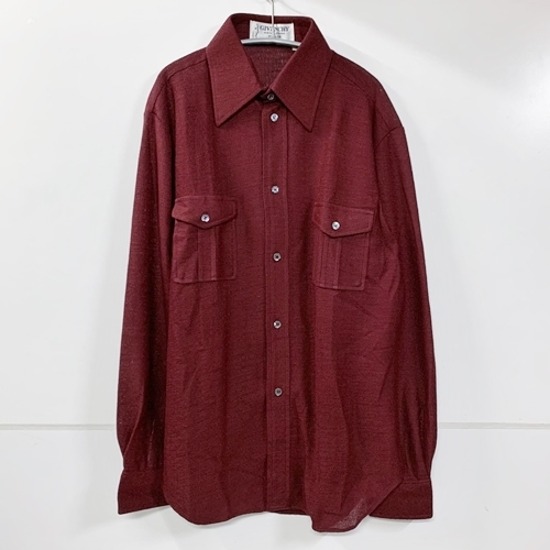 Old Givenchy オールド ジバンシィ ポケットシャツ ボルドー 4 表参道t12 ブランド古着brooch