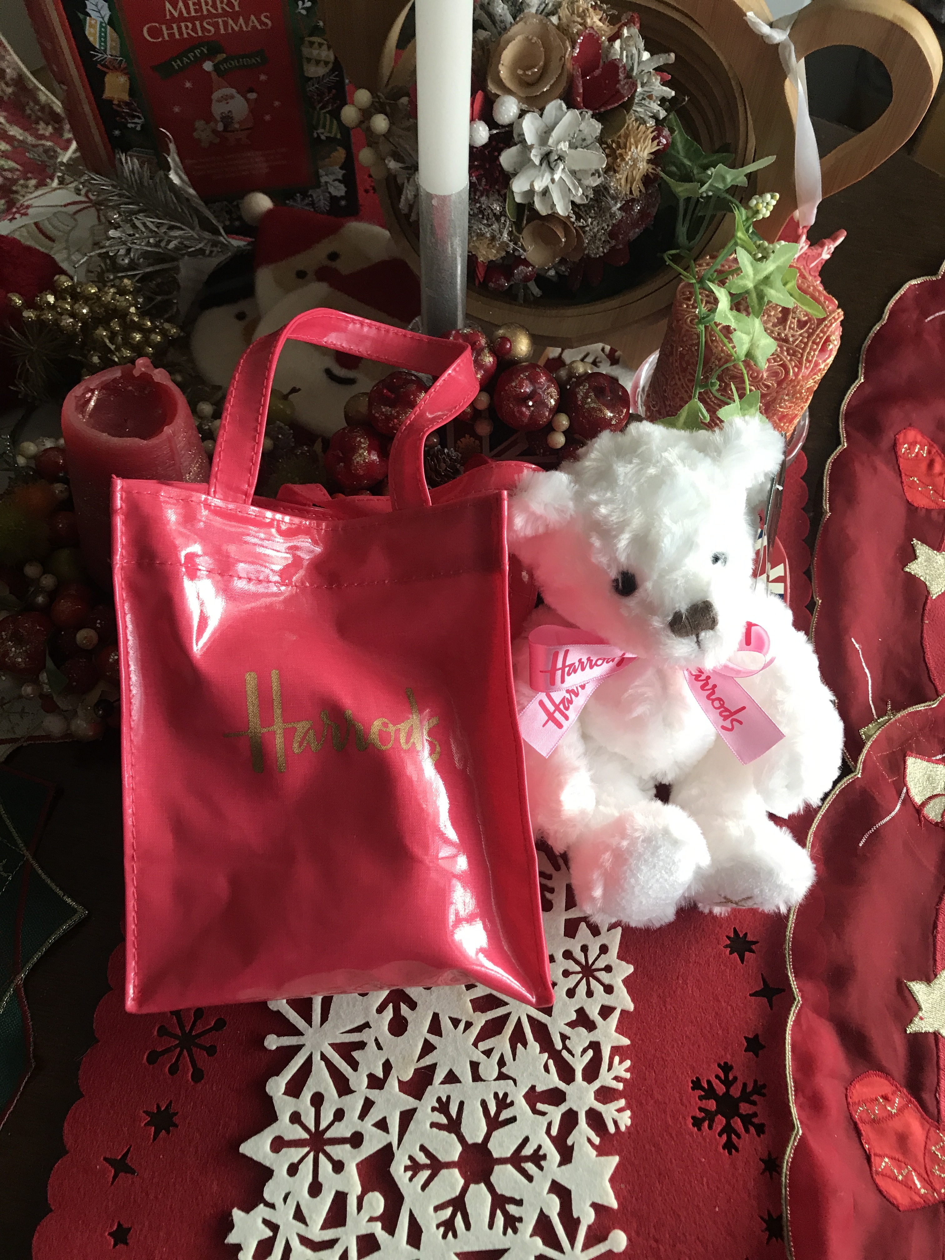 ハロッズ ピンクベアー バッグ付き イギリス Uk Merry Unbirthday