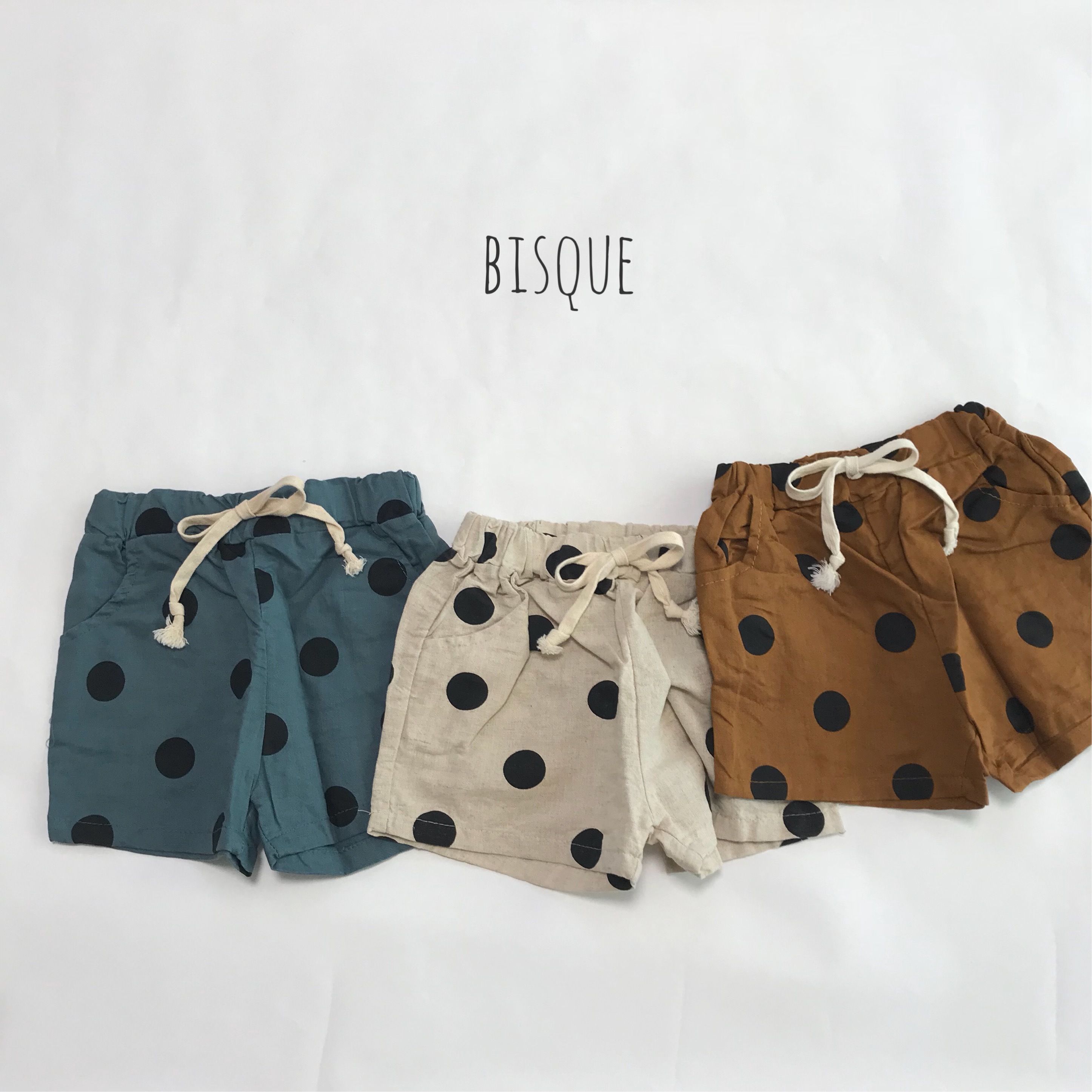 ドットショートパンツ 韓国子供服 Bisque びすく