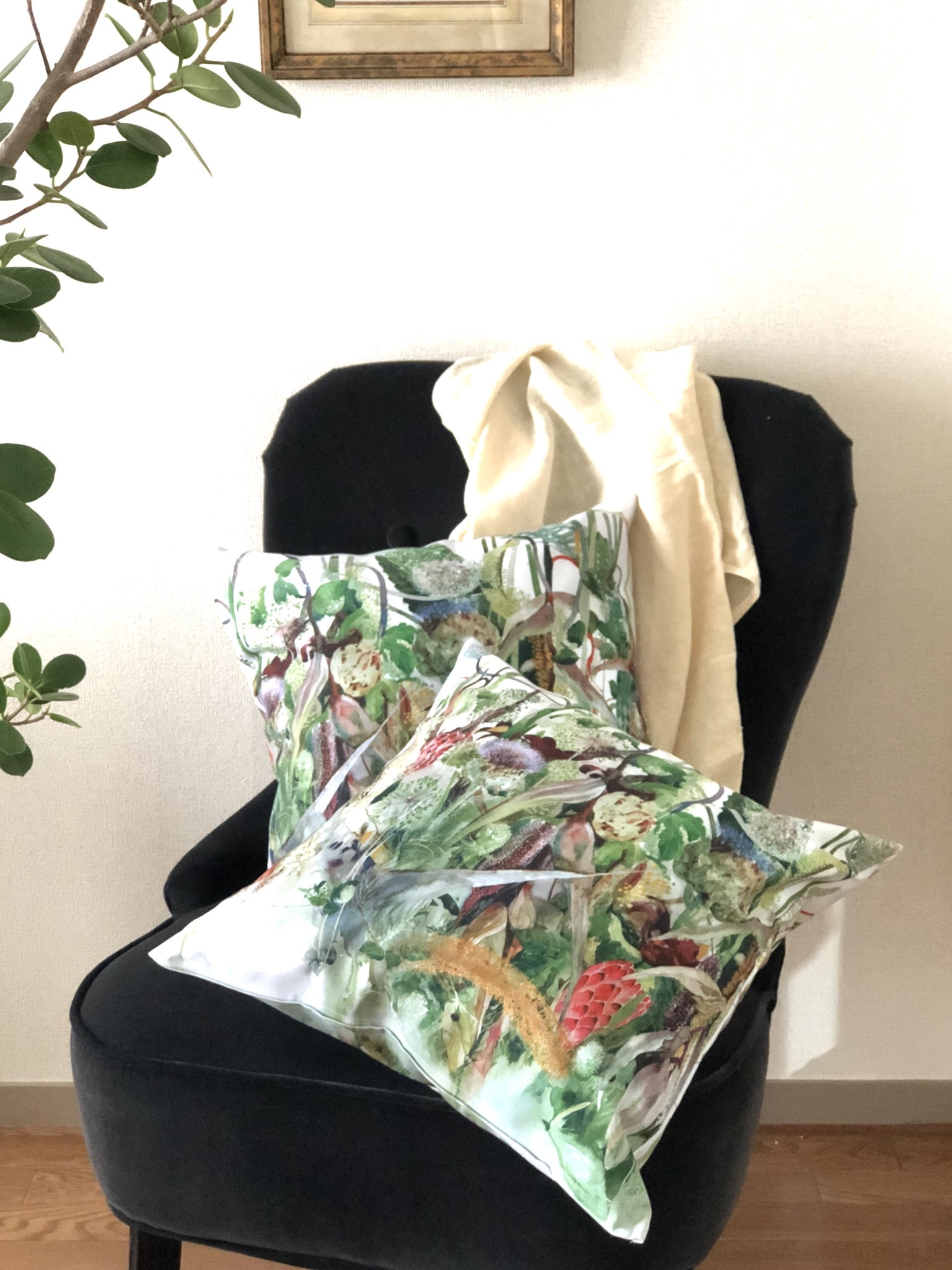 極楽鳥花 クッションカバー2枚セット Bird Of Paradise Cushion Cover Ayako Tsuge Studio