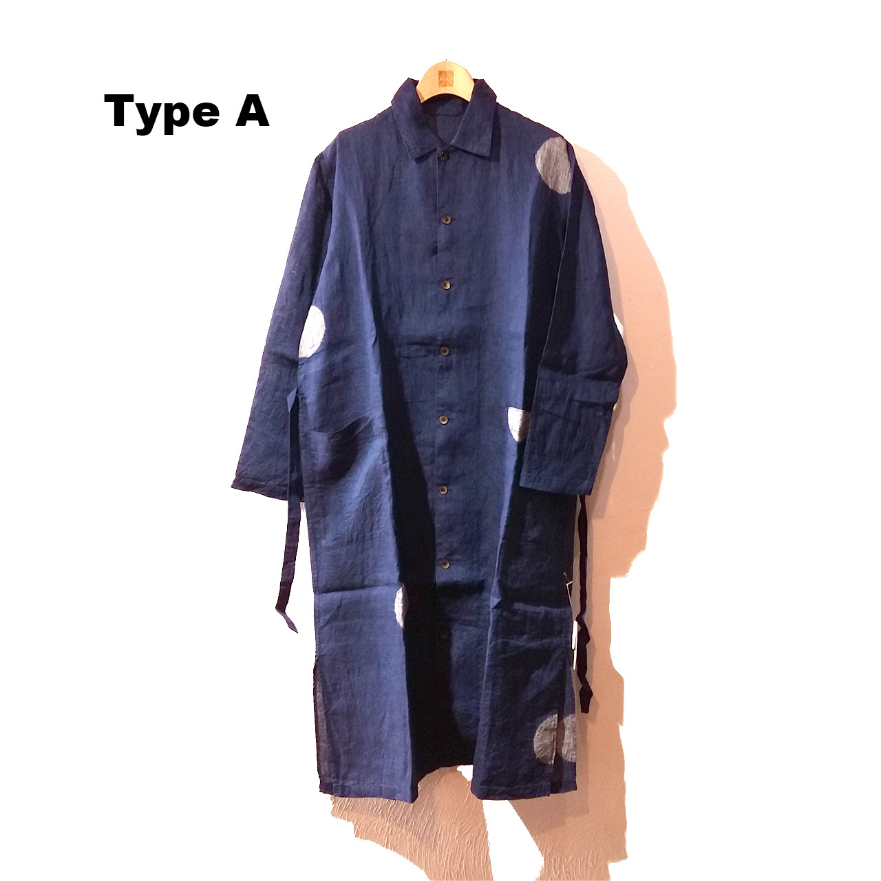 B 380 ヒモ付き麻ワンピース B 380 Linen Dress With Straps 琉球藍染工房 ウメノコヤ Umenokoya