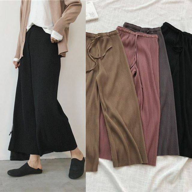 レディース シフォンドローストリングプリーツワイドパンツ 春コーデ Very Good Spring And Summer Comfortable Chiffon Pleated Wide Leg Pants Dct Value Rave Notice バリューレイヴノーティス 韓国ファッションやハワイアンジュエリーなど海外通販