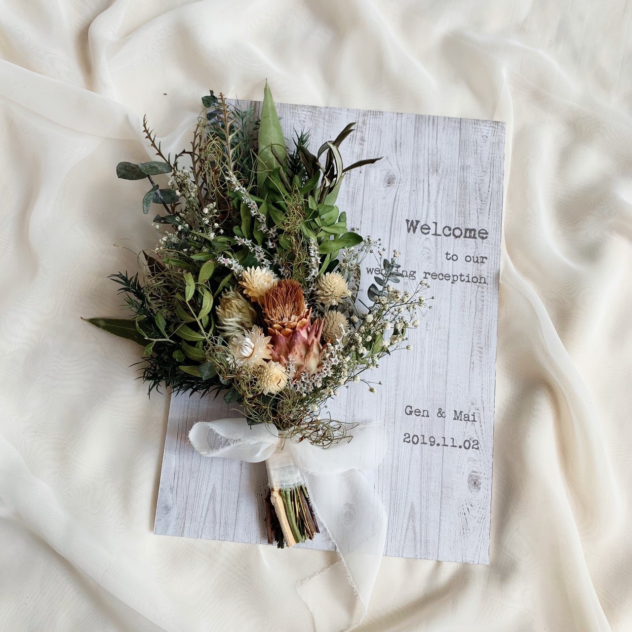 小さな森のスワッグウェルカムボード 花束 リース ウェディング Diy Store Pbw