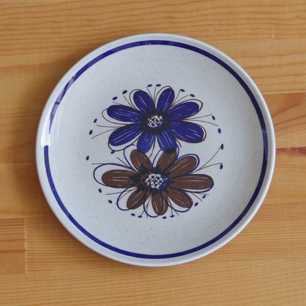 スタヴァンゲルフリント フローリー ブラウン ネイビー 花柄 デザートプレート 中皿 18cm 1 北欧 ヴィンテージ 食器 アンティーク Stavangerflint Florry Flohmarkt フローマルクト