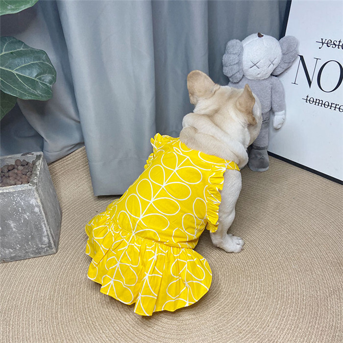 Km218sk フレブル 女の子 スカート ワンピース フリル 犬服 ドックウェア Dearkm フレンチブルドック孔明