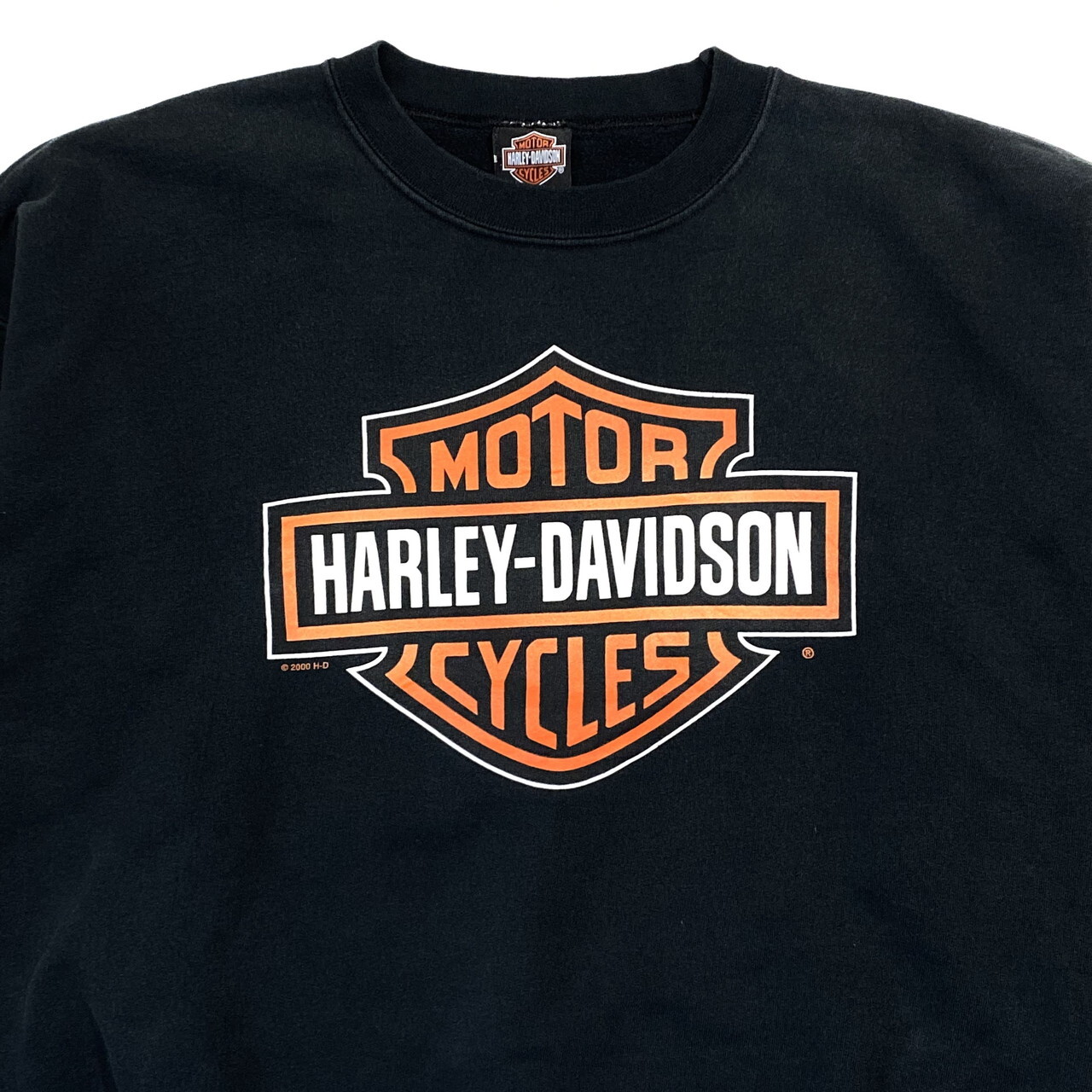 ハーレーダビッドソン ロゴプリント スウェットシャツ メンズxl相当 古着 トレーナー Harley Davidson バイク モーターサイクル ブラック 黒 スウェット Cave 古着屋 公式 古着通販サイト