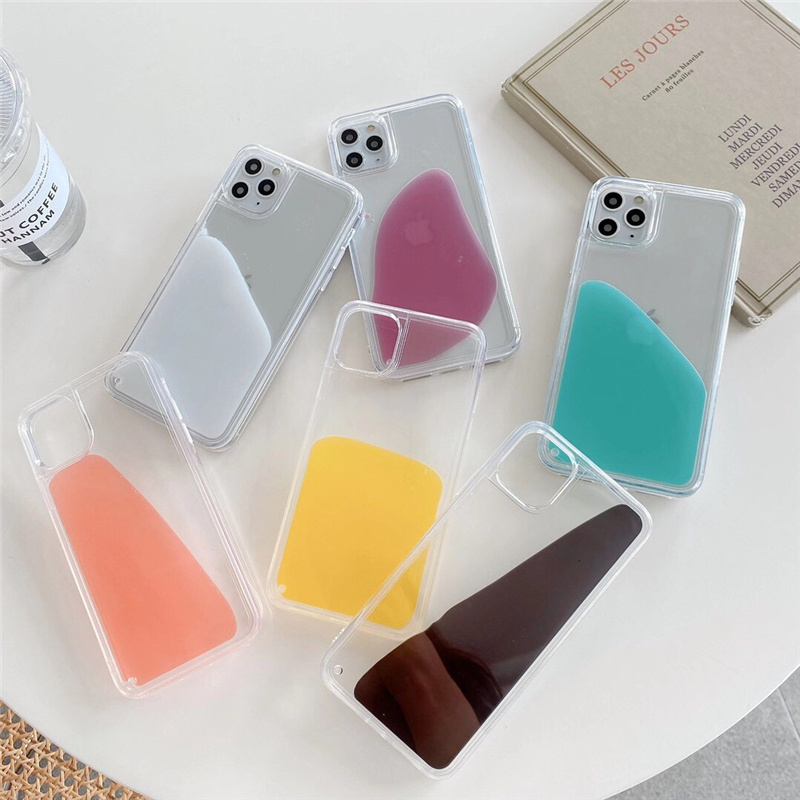 送料無料 流れるネオン Iphone ケース 流れる ネオンカラー ゆらゆら 液体入り 個性派 Lamitte Deco トレンド 韓国ファッション ショップ
