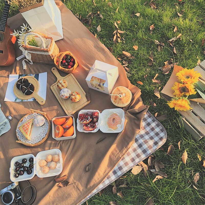 送料無料 Let Sピクニック レジャーシート マット 防水 洗える 折り畳み アウトドア ギンガムチェック キャンプ おしゃピク 可愛い おしゃれ 雑貨 Lamitte Deco トレンド 韓国ファッション ショップ