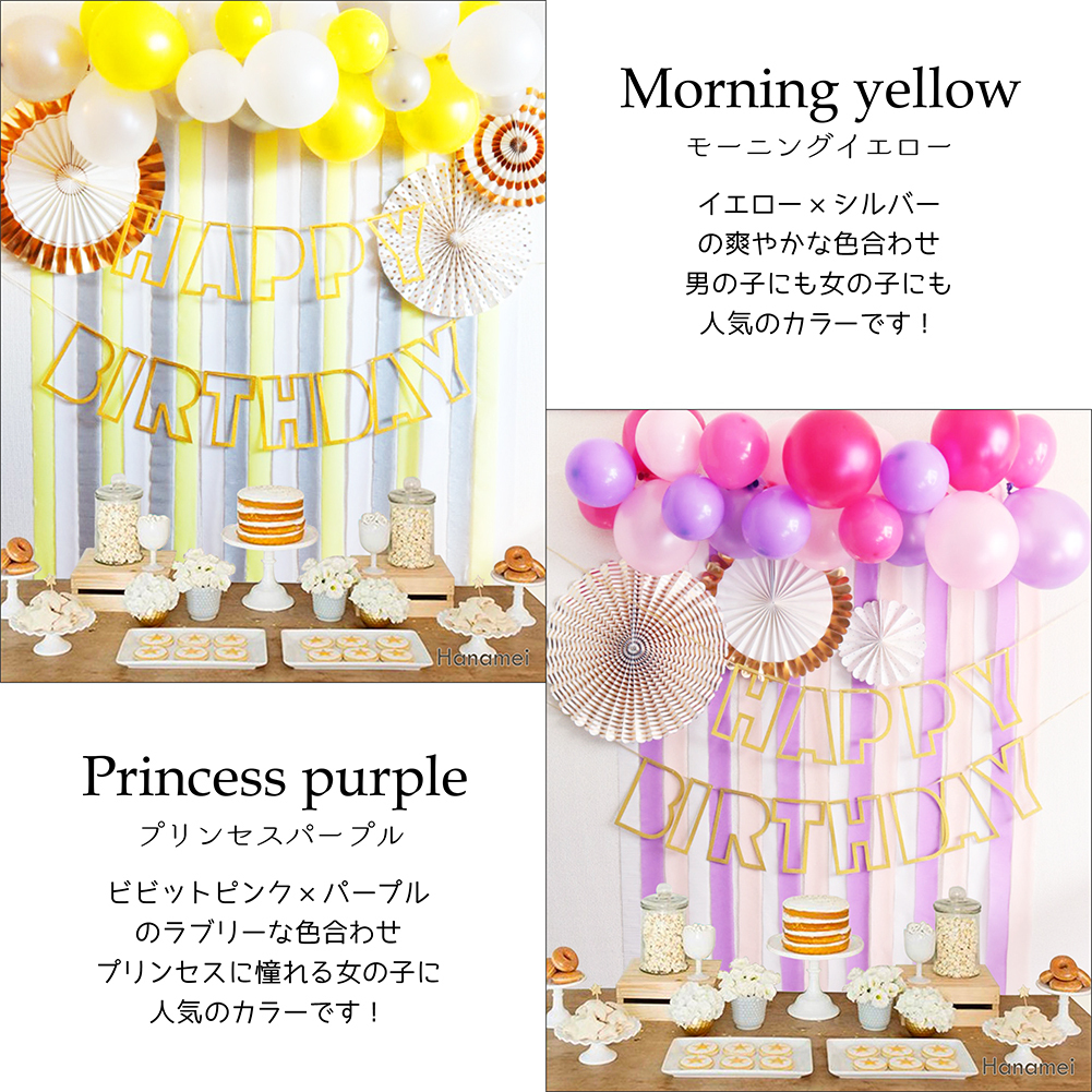 送料無料 これ1つで 誕生日 飾り付け 装飾 バースデー デコレーションセット No 5 Hanamei