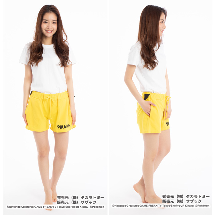 着ぐるみ ショートパンツ ポケットモンスター ポケモン ピカチュウ カビゴン プリン なりきり 耳付き 耳 部屋着 パジャマ ねまき 寝間着 ルームウェア 半ズボン キャラクター グッズ 大人 レディース ハロウィン コスプレ パーティー イベント コス 衣装 仮装 S Sz 6h712