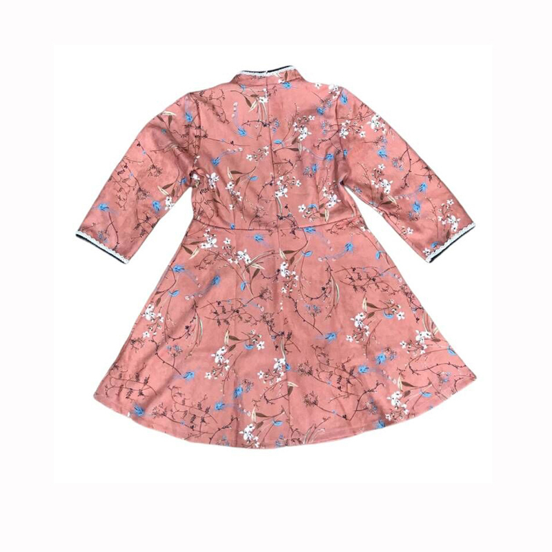 在庫一掃 値下げセール 50 Off 2xl1点残り チャイナ風ワンピース 2 秋冬用 花柄 厚て 激安 Elegant