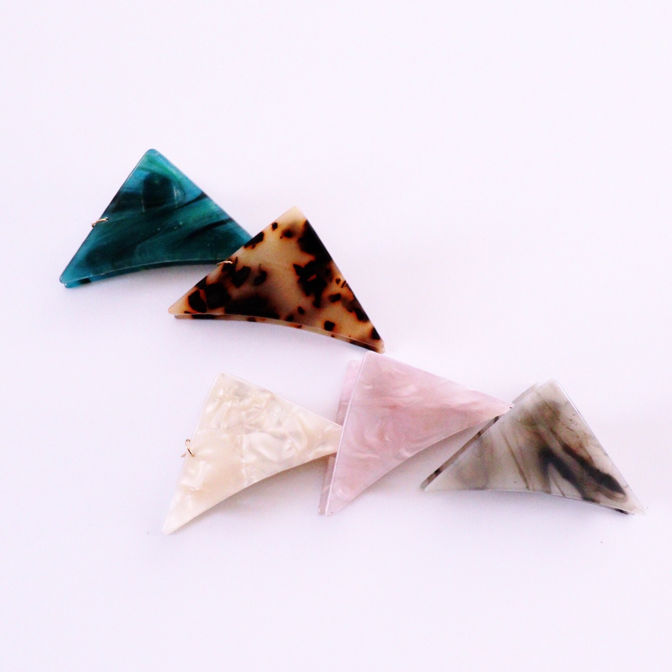 即納 5color 三角 バンスクリップ ヘアクリップ 海外子供服 Sweetshop Pua