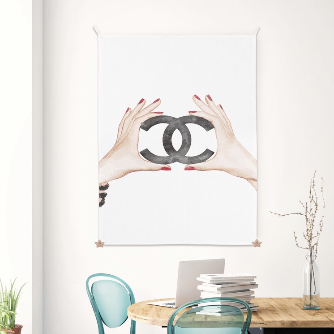 Finger Illustration Fabric Poster 3size Chanel シャネル ブランド ロゴ ファブリックポスター 韓国 Tokki Maeul トッキマウル 韓国雑貨通販サイト