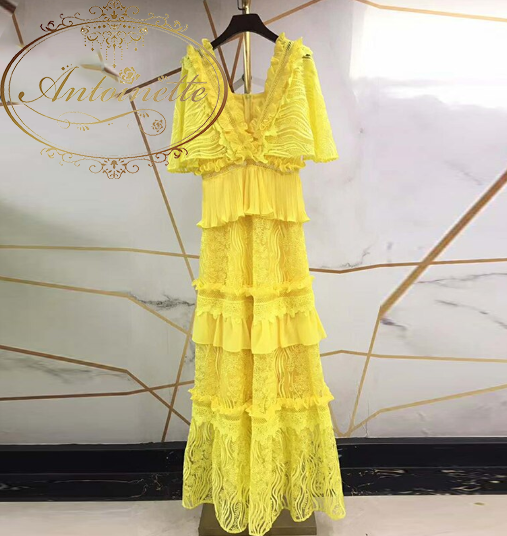 パーティー イエロー ダンス 社交界 衣装 ワンピース ドレス Yellow Happy Dress One Piece Antoinette