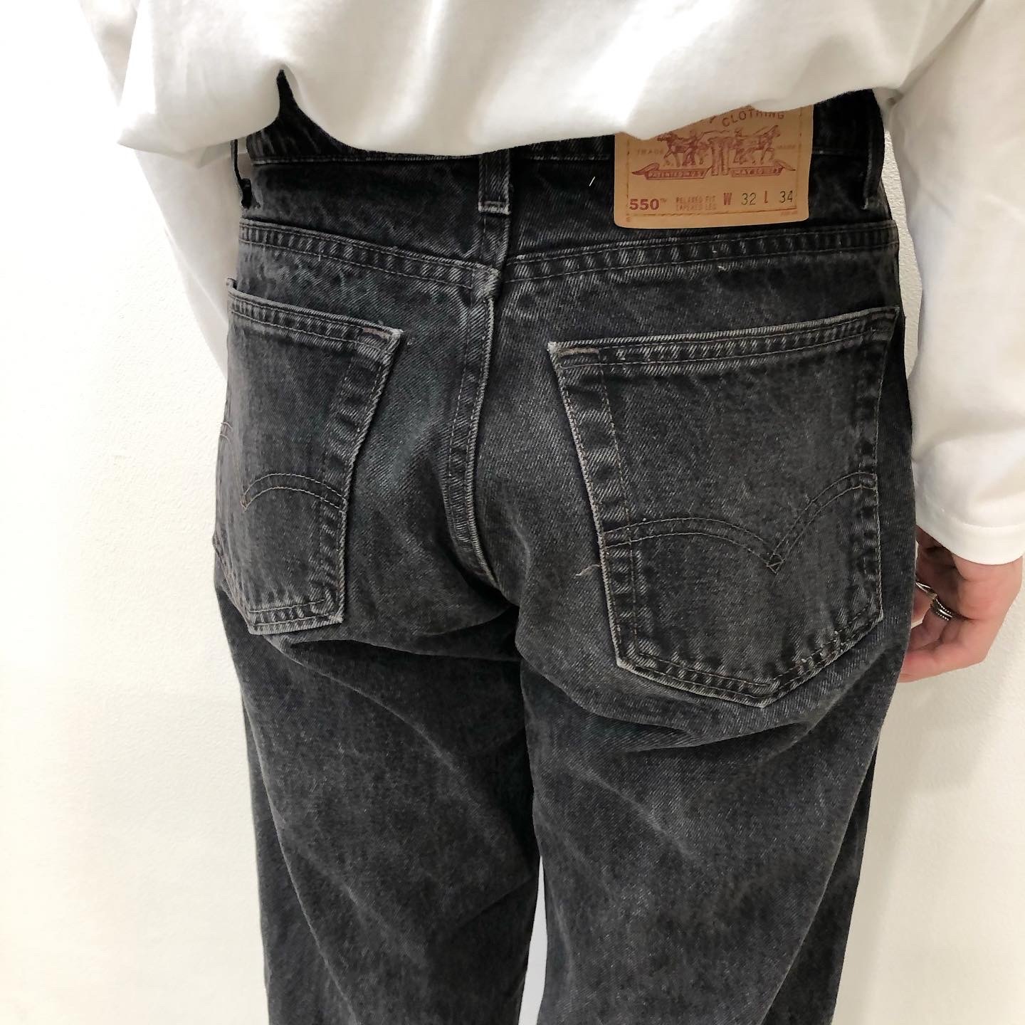 Levis 550 used black denim SIZE:W32×L34 | one day store